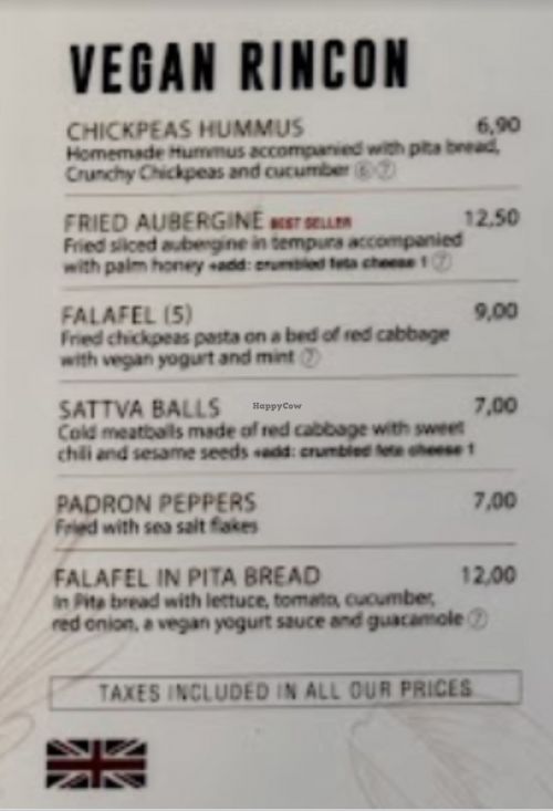 Menu  at El Rincón Simple Gastro Bar in Lanzarote