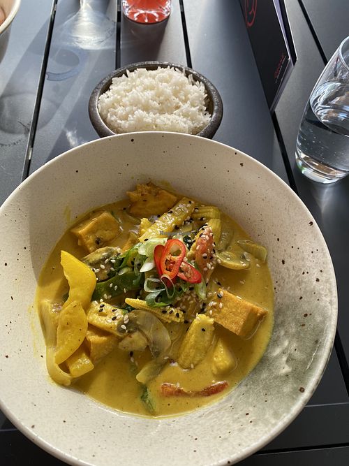 Tofu Thai yellow curry   at Ozone Restaurant in Seaham