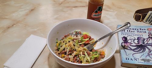 Bean and rice bowl at Mama Mayra's Kitchen in Eugene