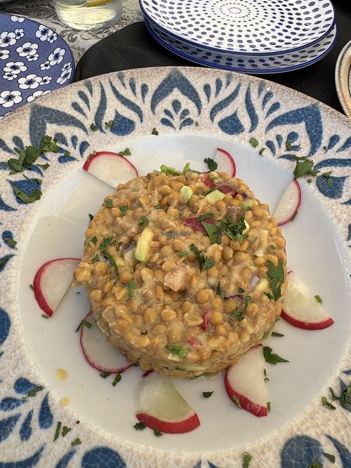 Lentil tartar  at Ses Casetes Art Cafè in Sant Mateu