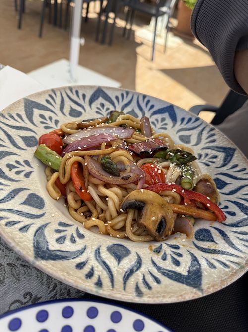 Udon noodles  at Ses Casetes Art Cafè in Sant Mateu