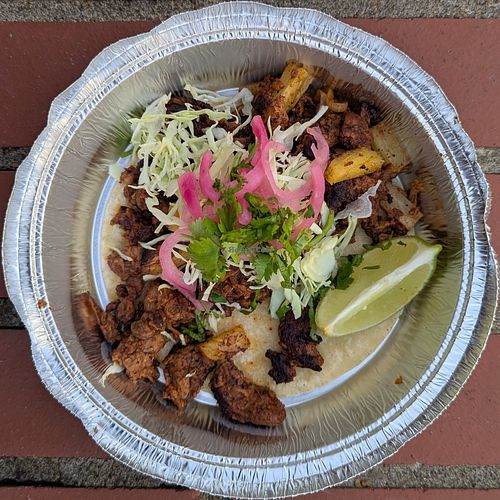 Vegan Al Pastor Taco at Tacos Fita - Pioneer Courthouse Square in Portland