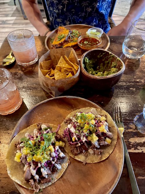 Plant based jackfruit tacos   at Surf in Whitby