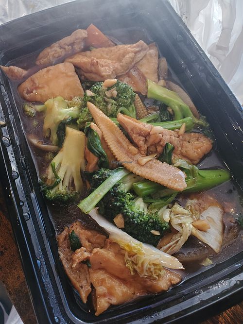 Stir fried tofu and veggie in garlic sauce at Pho Ngon in Norristown
