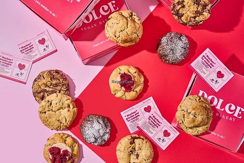 Assorted cookies at Dolce Vegan Bakery in Bogota