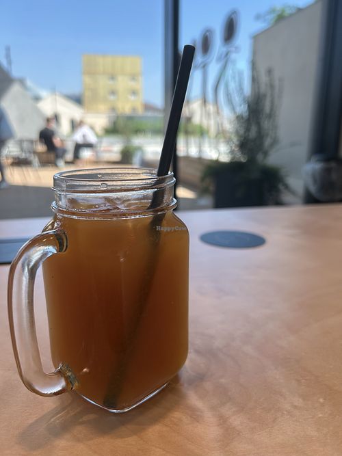 homemade peach iced tea  at Pappare' - Milano Symbiosis in Milan