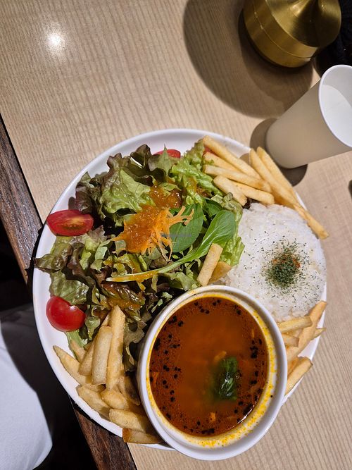 Rice with dal soup at Brasserie Yamabiko in Hakone