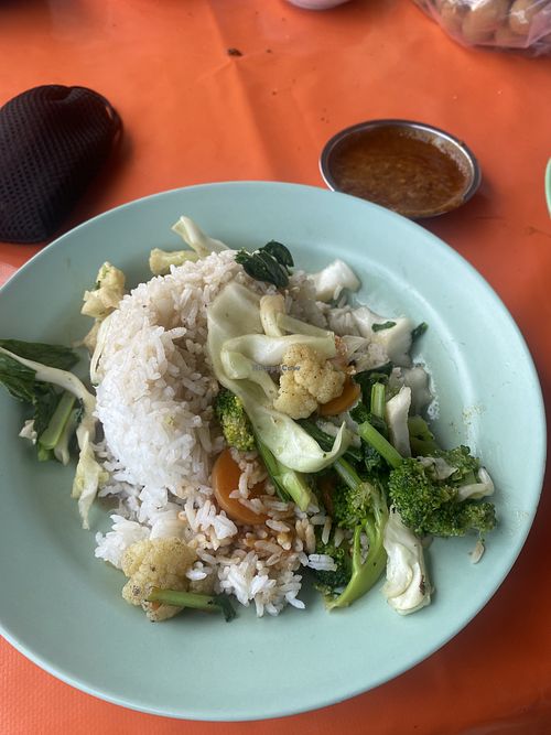 Plain rice and veg  at Alif Sate in Alor Setar