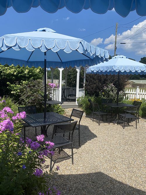 Garden seating  at Monet's Table in Tolland
