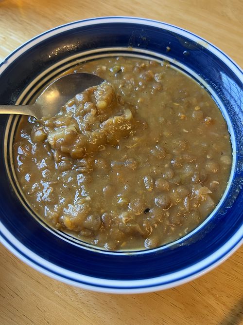  Vegan lentil soup  at Monet's Table in Tolland