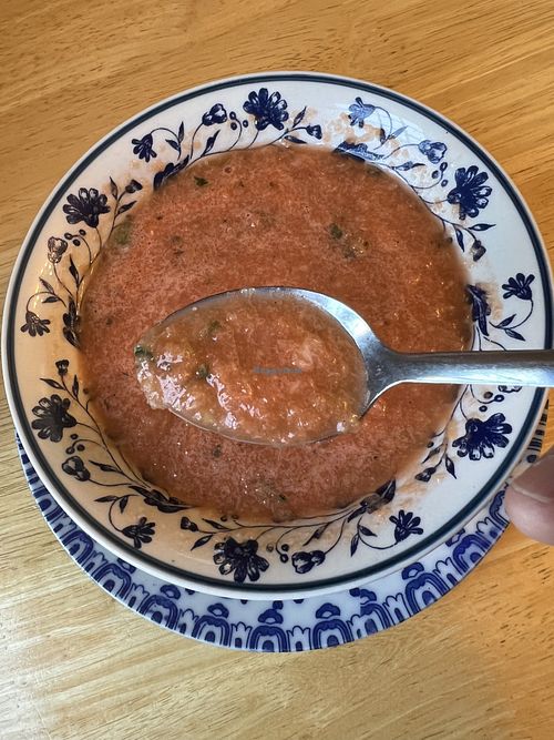 Watermelon gazpacho  at Monet's Table in Tolland