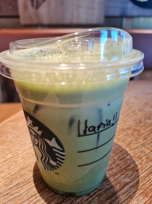 Matcha latte with soy milk at MXP - Starbucks - T1 in Ferno