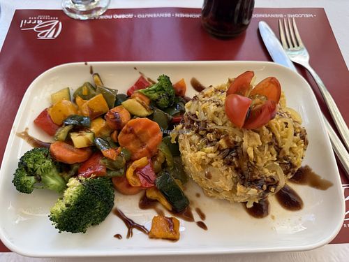 Vegetable was delicious.  Made without eggs   at Restaurante Barril in Nazare