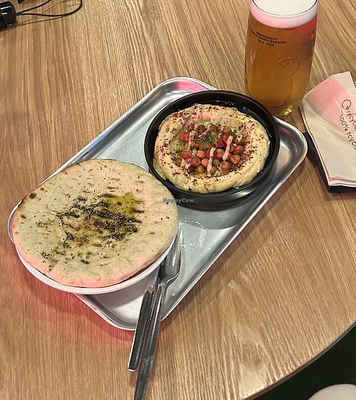 Hummous and pita  at Corner Corner in South East London
