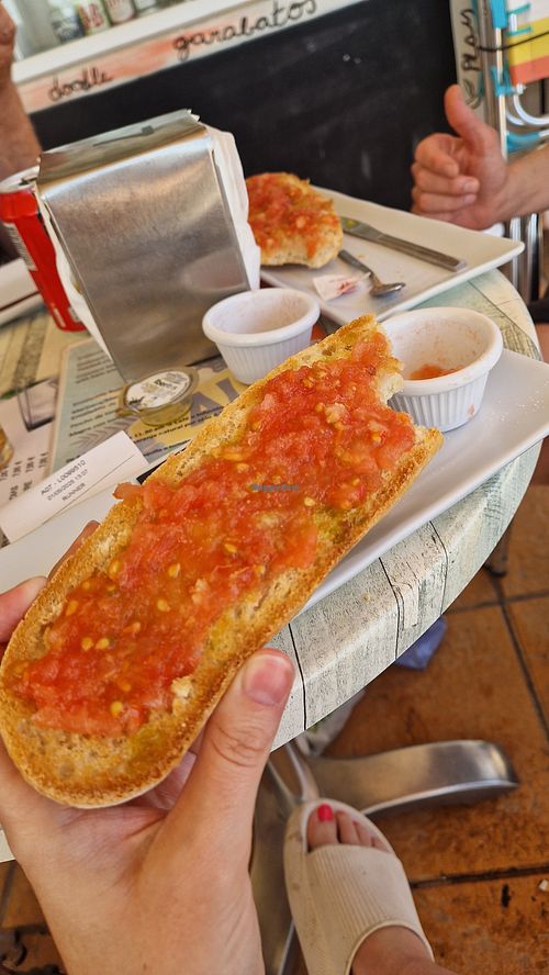 Tostada with tomate at Aloha in Torre De La Horadada