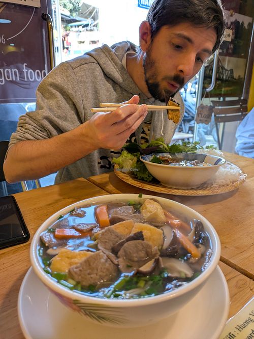 Vegan beef pho at Hang ma  - Sen Viet Chay in Hanoi