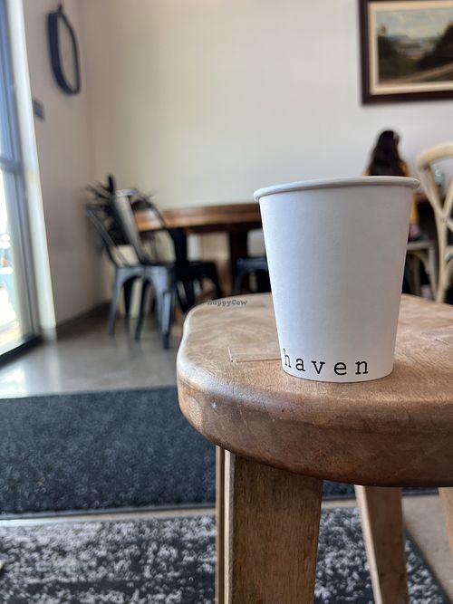 Oat milk vanilla lattee  at Haven Bagel in Bend