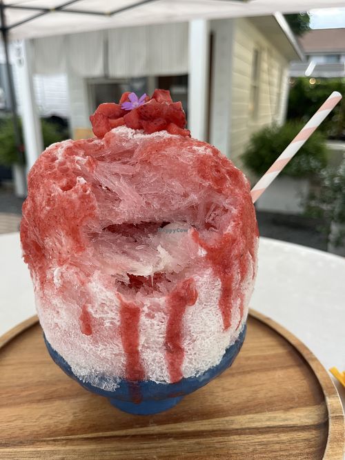 Strawberry Milk with Mochi and Red Bean  at Koko Kakigori in Orlando