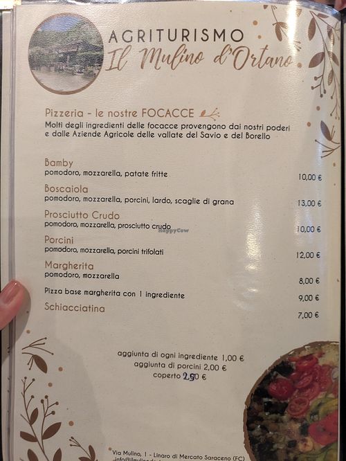 Menu at Agriturismo il Mulino d'Ortano in Forli