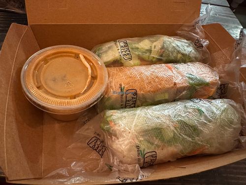 Three pack of vegan spring rolls at Paper Rice  in Pasadena