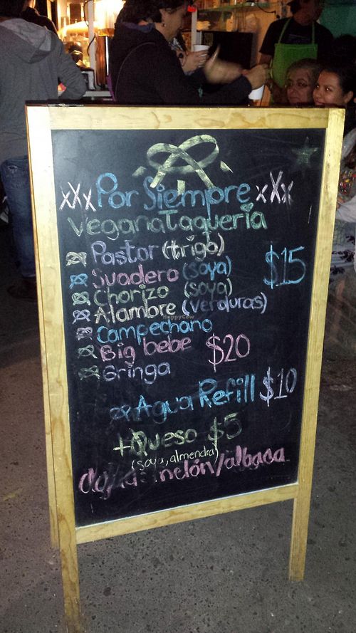 Le menu! at Por Siempre Vegana - Food Stall in Mexico City