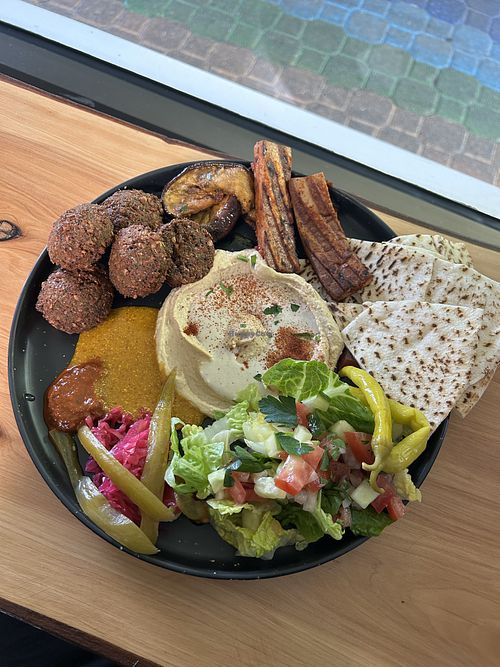 Saba’s Platter  at Saba's Falafel in Moonah