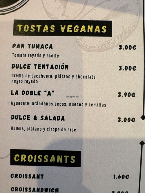 Vegan items on menu  at Parthenon  in A Guarda
