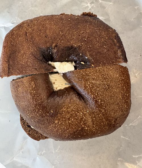 Pumpernickel bagel  at Shelsky's Deli in Brooklyn