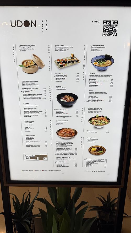 Menü  at UDON - Maremagnum in Barcelona