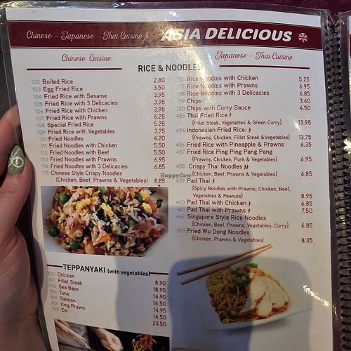 Ask staff about specific noodle/rice options at Restaurante Asia Delicious in Lanzarote