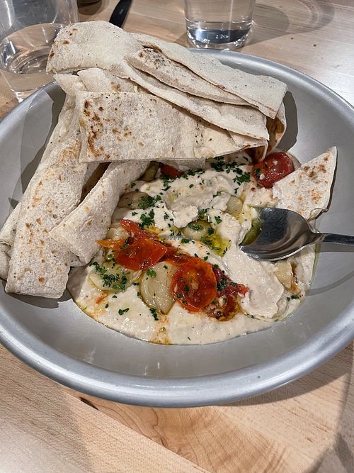 White bean hummus  at Ponysaurus Brewing Co in Raleigh