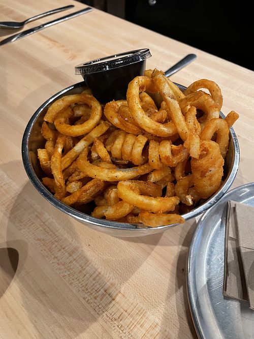 Curly fries (vegan without aioli dip)  at Ponysaurus Brewing Co in Raleigh