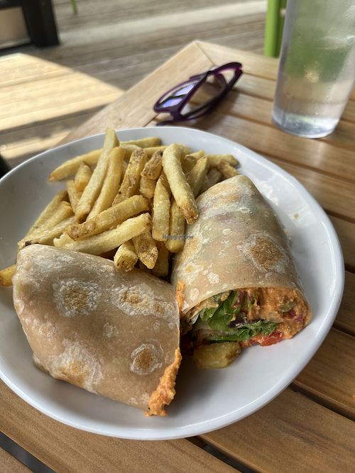 Veggie lovers wrap w fries  at Chicken N Pickle  in North Kansas City