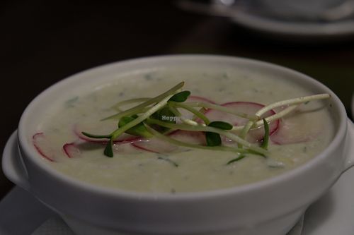 Okroshka cold soup at Green Cafe & Shop in Lviv