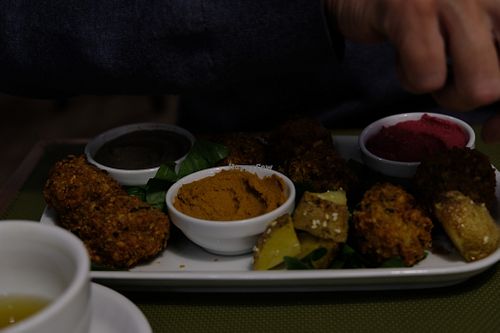 Falafel plate at Green Cafe & Shop in Lviv