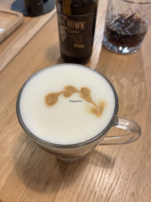 Cappuccino with oat milk   at Cafe du Lac in Lipno Nad Vltavou