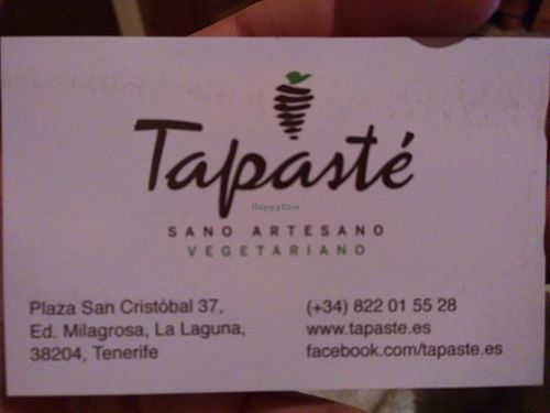 Business Card Tapasté at Tapaste in Tenerife