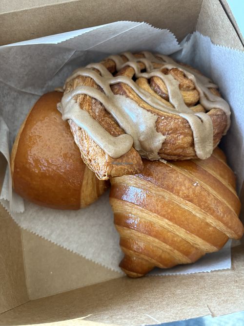 Vegan croissants  at Marc Heu Patisserie Paris in St Paul