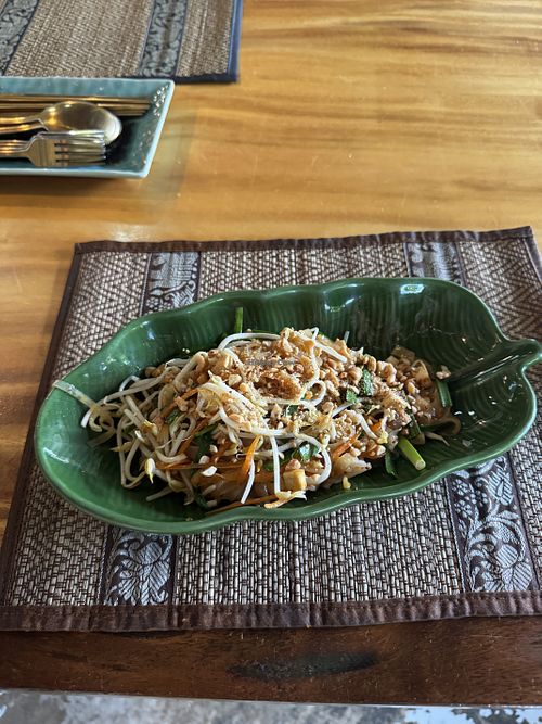Vegan pad Thai  at Napalai Thai Cooking School in Koh Chang