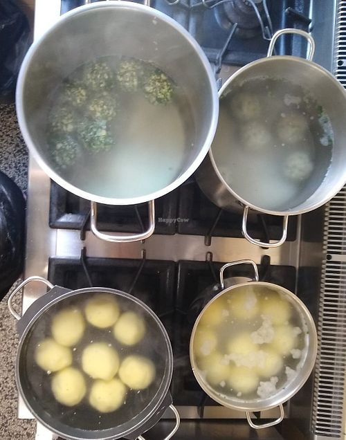 ...Knödel in the making :) at Schlicht Vegan in Sieghartskirchen