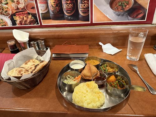 They also served me yogurt. But probably it would be vegan without it.  at Spice Box in Kanazawa