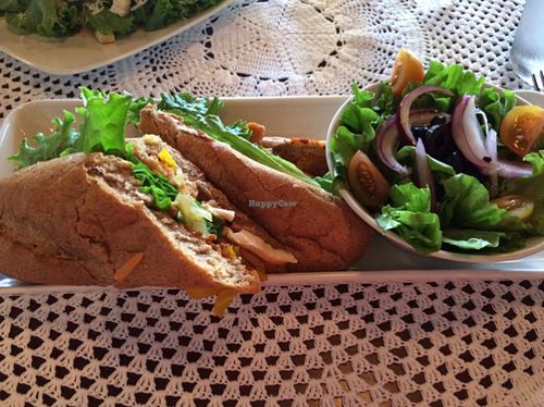 vegan Turkey sandwich  at Dodo Bon Pan Cafe in Panama City