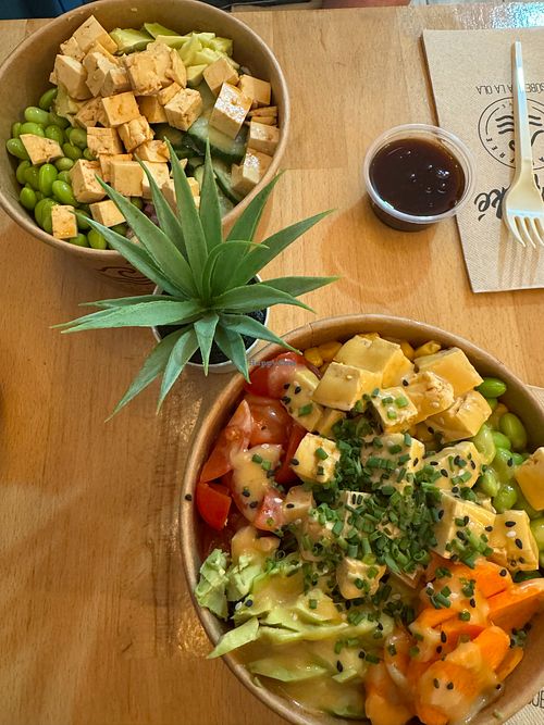 2 vegan poke bowls available in the menu at City Poké - Plaza Ayuntamiento  in Valencia