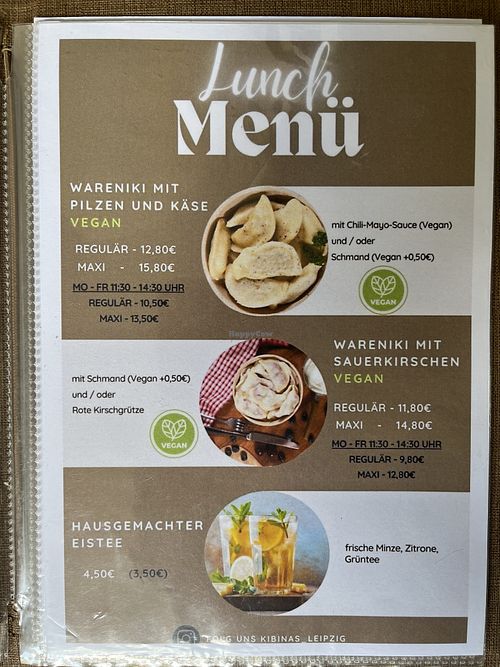 The only vegan options   at Kibinas in Leipzig