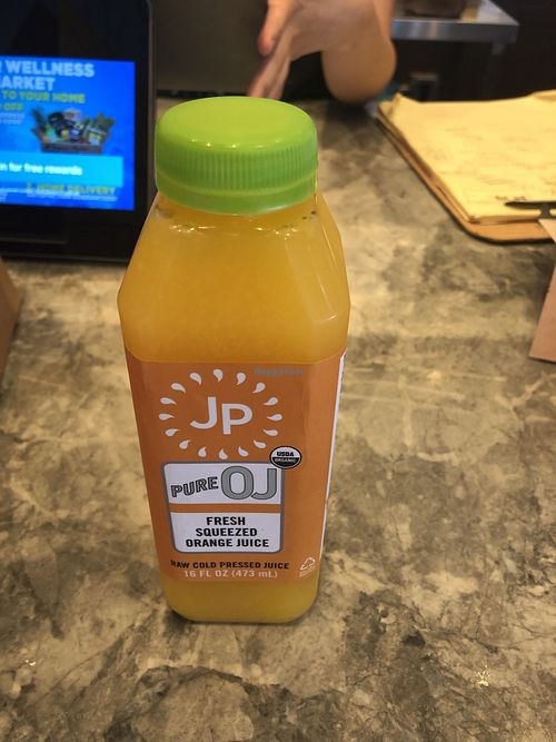 Fresh squeezed orange juice it’s amazing :) at Juice Press - Lower East Side in New York City
