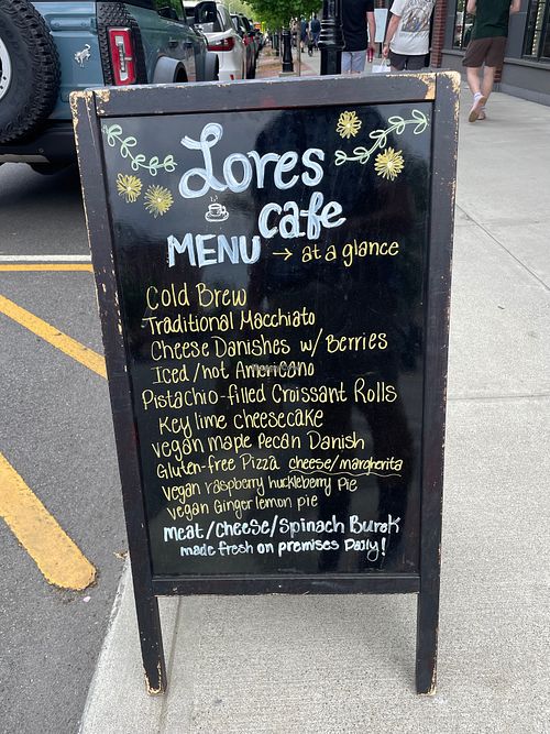 Advertised vegan options  at Lores Cafe in Beacon