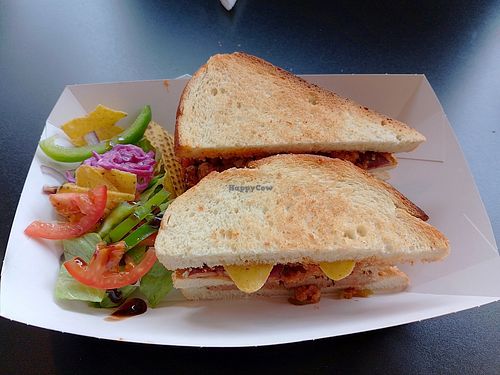 Vegan chilli dog toastie at Extra Life Gaming Lounge  in Sheffield