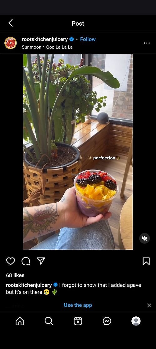 Ube Bowl ( from Social Media ) at Roots Kitchen & Juicery  in Johnstown