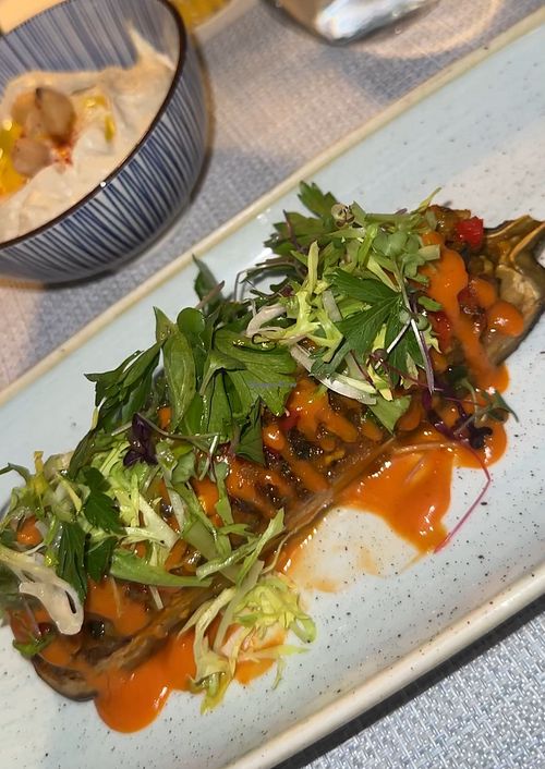 Eggplant and hummuss  at Shimmers - Mina A' Salam in Dubai