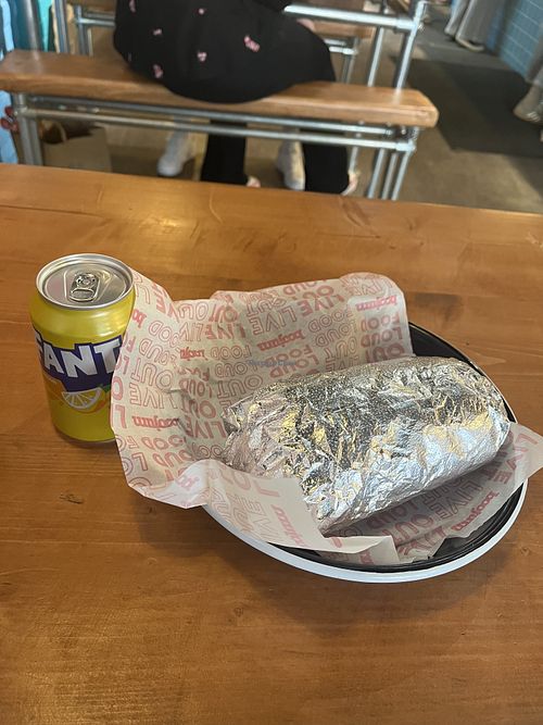 Vegan burrito  at Boojum  in Liverpool